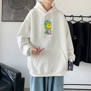 L2547P48港风 2022秋冬新款大码潮男连帽情侣卫衣男连帽外套图片