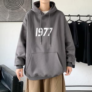 LD5670P38百搭宽松设计感男个性印花抽绳连帽卫衣2023秋季新款男图片