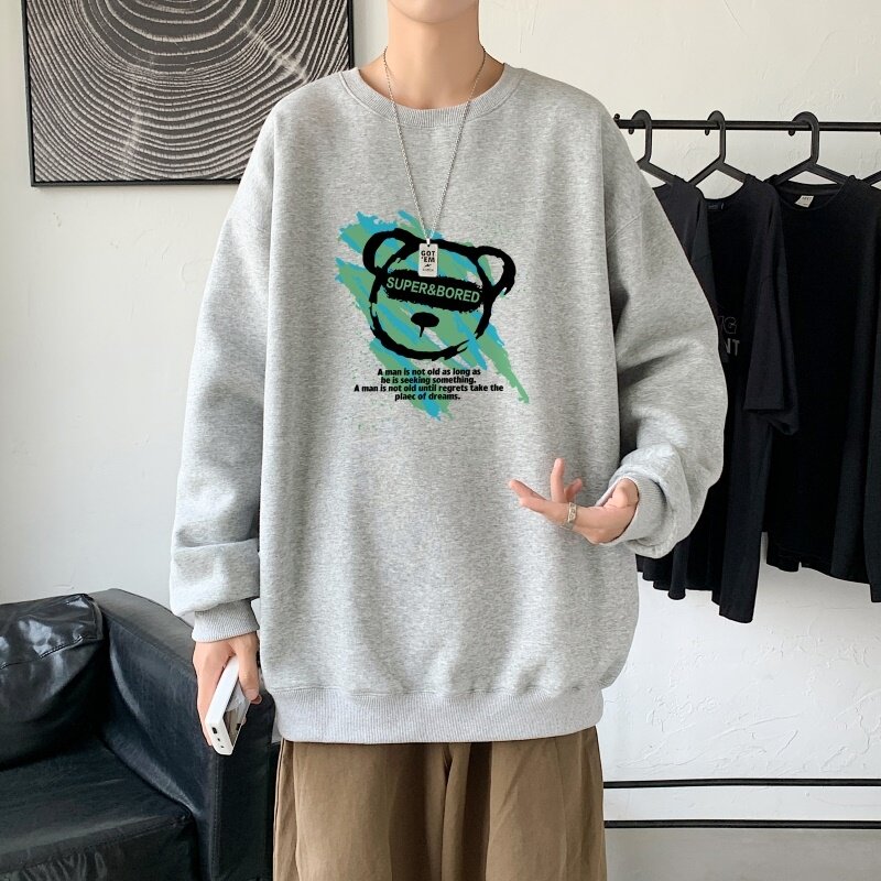 Y2827P38！21年秋冬新款港风日系大码印花长袖圆领卫衣男,男装卫衣,星座510A-1