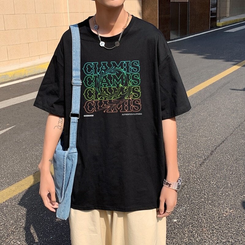 T3358P25男港风T恤克莱因蓝T仓库一件起正常配送中落肩款宽松T恤,男装T恤,星座510A-1