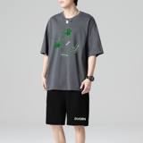 TZ3510休闲运动套装轻奢时尚感男士短袖t恤男夏季薄款潮牌短裤，男装休闲套装，星座510A-1