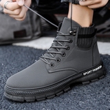 X2723P38秋季新款复古工装靴男马丁靴潮流新款男鞋休闲沙漠战狼靴，男鞋马丁靴，星座614-1