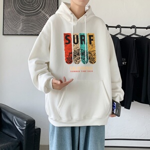 L2878P48秋卫衣2022秋新款港风ins连帽套头印花卫衣外套学生男女图片