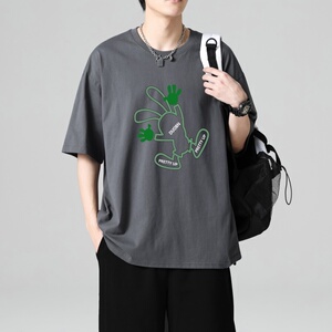 TZ3510男夏季薄款潮牌短裤休闲运动套装轻奢时尚感男士短袖t恤图片