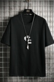 T2285P25网格挂拍短袖t恤男ins潮牌小众宽松夏季半袖衣服原宿港风，男装T恤，星座510A-1
