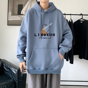L2712P48秋装2022新款潮趣印花学生潮流男女情侣连帽卫衣