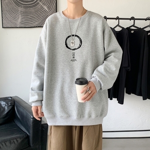 Y2412P38春秋季新款圆领卫衣男宽松套头衫港风休闲外套ins潮图片