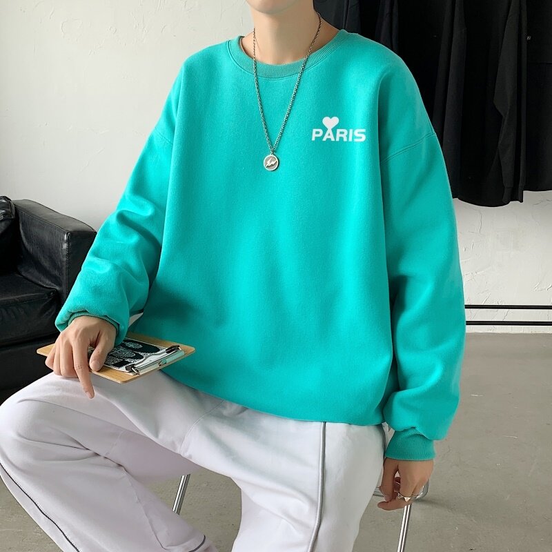 Y2822P38新款春季圆领潮牌印花上衣打底衫直筒长袖卫衣港风,男装卫衣,星座510A-1