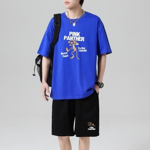 TZ3511男夏季薄款潮牌短裤休闲运动套装轻奢时尚感男士短袖t恤图片