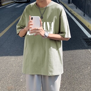 T3324P25落肩款宽松T恤克莱因蓝T 仓库一件起正常配送中男港风T恤图片