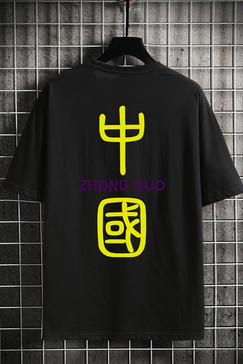 T2070P28网格挂拍潮印花男士中性宽松T恤港风T恤半袖男t体恤男,男装T恤,星座510A-1