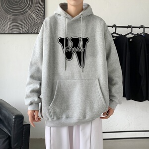 LD5673P38男装秋装上衣服男生连帽外套卫衣男士新款潮牌ins宽松图片