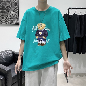 2021港风夏季宽松男女情侣短袖T恤 XZ1102-1-T1679-P25图片