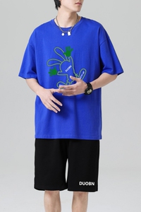 TZ3510休闲运动套装轻奢时尚感男士短袖t恤男夏季薄款潮牌短裤图片