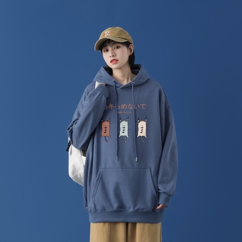 L2838P48中性模特潮流元素潮趣文字字母印花常规款连帽卫衣男,男装卫衣,星座510A-1