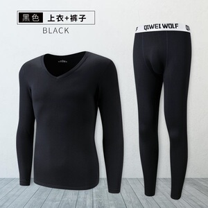 NK1256P35男士秋衣秋裤阳离子男士磨绒保暖套装两件套加厚V领内衣图片
