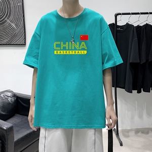 T2204P25港风室内男士t恤短袖ins潮牌潮流夏季薄款上衣服港风宽松