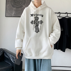 LD5674P38美式复古十字架卫衣男春秋季潮ins宽松痞帅高街重磅潮牌图片
