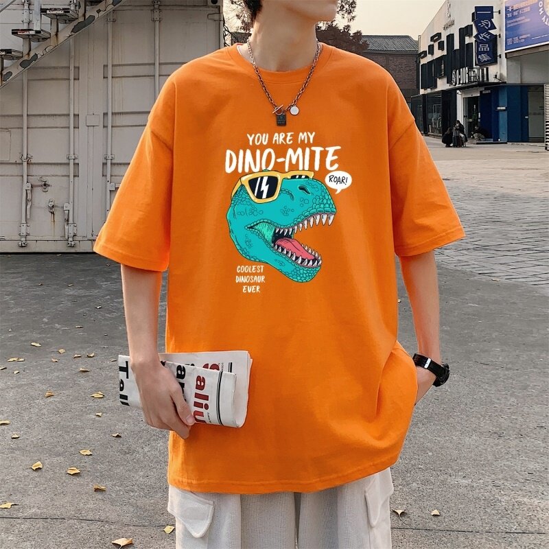 T3356P25男港风T恤仓库一件起正常配送中落肩款宽松T恤克莱因蓝T,男装T恤,星座510A-1