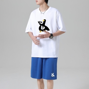 TZ3885休闲运动套装轻奢时尚感男士短袖t恤男夏季薄款潮牌短裤,飒之感也是今年非常流行的穿搭图片