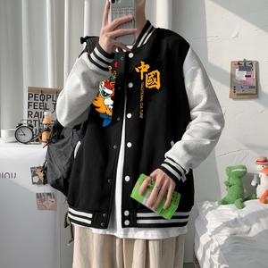 BQ3222P75港风潮牌休闲宽松夹克男潮虎年老虎印花棒球服外套男图片