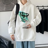 L2826P48港风模特2023秋冬连帽卫衣男大码运动帽衫宽松薄外套卫衣，男装卫衣，星座510A-1