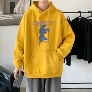 L2556P48秋季上新休闲连帽百搭韩潮外套卫衣男情侣装连帽卫衣图片