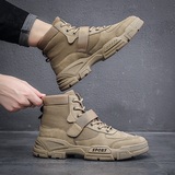 X2436P39秋季复古工装靴休闲沙漠战狼靴新款男马丁靴潮流新款男鞋，男鞋马丁靴，星座614-1