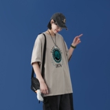 T1759P25中性100%棉2022新款短袖T恤男字母印花青春休闲T恤，男装T恤，星座510A-1