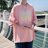 T3358P25落肩款宽松T恤克莱因蓝T仓库一件起正常配送中男港风T恤，男装T恤，星座510A-1