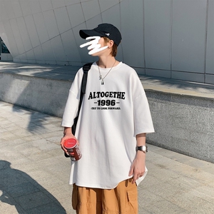 T3323P25克莱因蓝T男港风T恤落肩款宽松T恤仓库一件起正常配送中