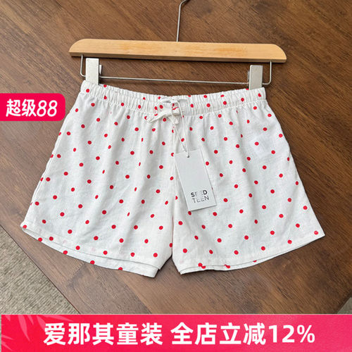 女童短裤夏季薄款麻料裤子
