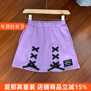 6120日单JN女童半身裙春秋夏季毛圈运动休闲裙子大童 130-160cm