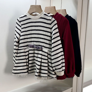 244日单PM女童长袖裙款卫衣春秋冬季加绒上衣外套 80-120cm