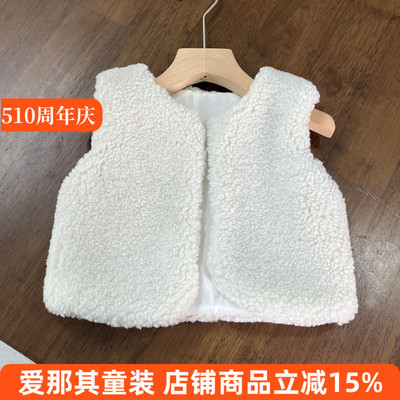 6330女童马甲秋冬羊羔绒上衣外搭背心短款外套