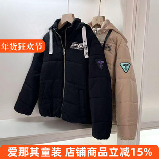 6310日单JN女童棉衣冬季防风衣连帽外套夹棉保暖上衣 130-150cm