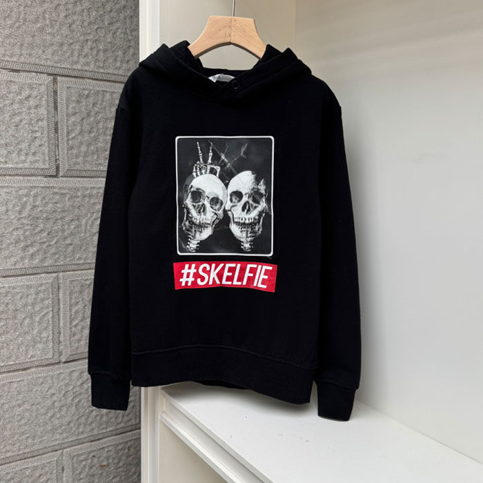 9211男女童长袖卫衣春秋冬季薄绒上衣连帽衫H家大童8-14岁