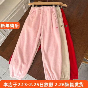 6011女童长裤秋冬加绒裤子保暖柔软运动休闲裤 130-160cm