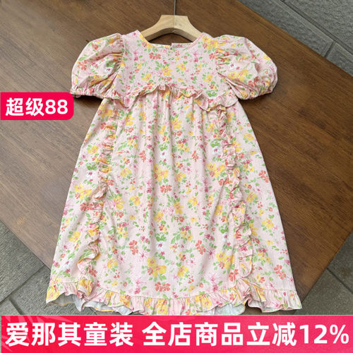女童短袖连衣裙夏季薄款棉布碎花