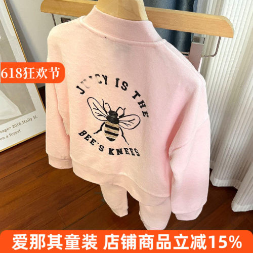 6023外贸JC女童长袖外套拉链开衫上衣长裤休闲裤4-10岁 分开拍！