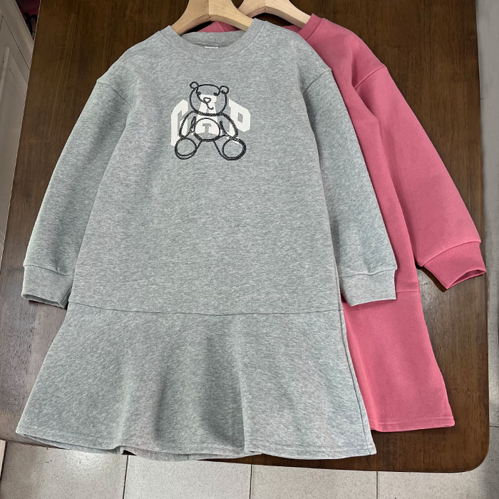 女童长袖秋冬加绒连衣裙休闲裙子