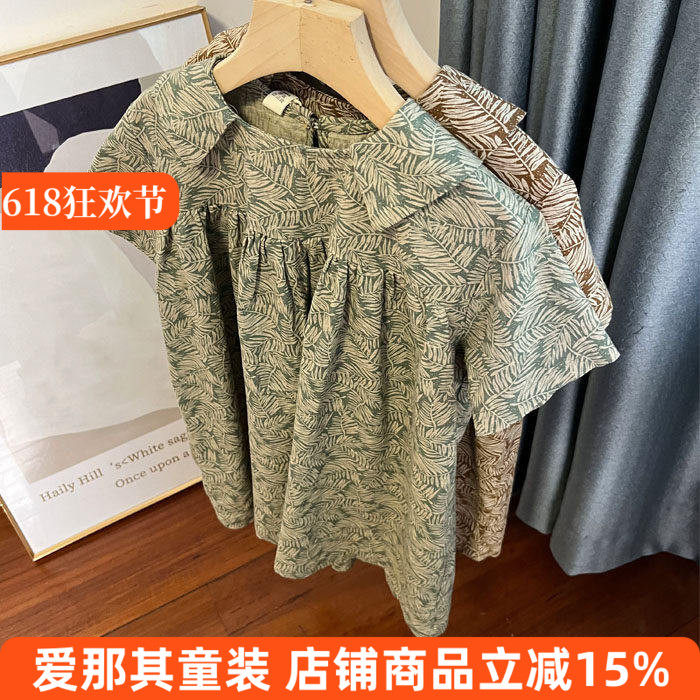 662女童短袖连衣裙夏季薄款森系棉麻裙子 特价!110-150cm
