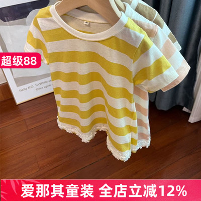 6013女童短袖T恤衫夏季薄款上衣 特价！100-120cm