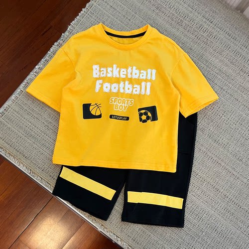 646男女童短袖T恤衫短裤夏季薄款两件套装110-150cm