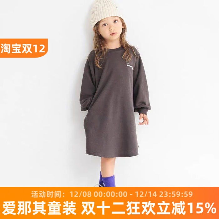 6142日单BR女童长袖连衣裙春秋休闲裙子90-150cm