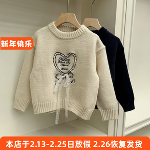 631女童长袖毛衣秋冬双层提花针织衫上衣110-150cm