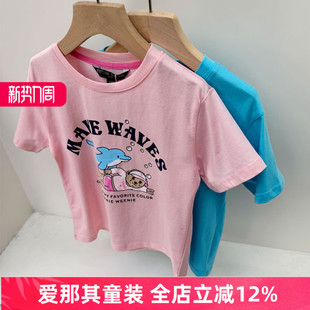 棉T印花卡通上衣中大童120 夏季 170cm T恤衫 653男女童短袖