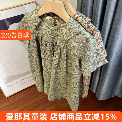 662女童短袖连衣裙夏季薄款森系棉麻裙子 特价！110-150cm