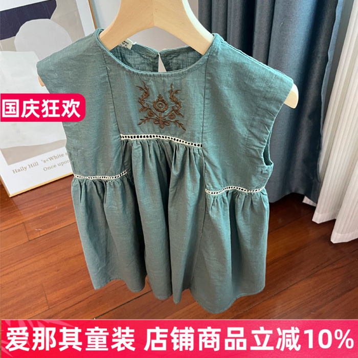6114女童连衣裙夏季薄款棉麻休闲裙子110-150cm