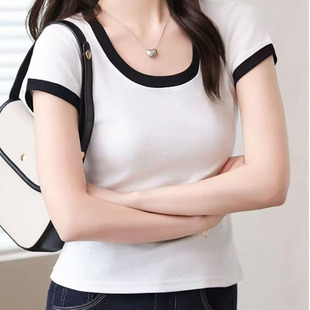 6024砖贵女款短袖T恤衫夏季大弹力打底衫上衣160-175cm